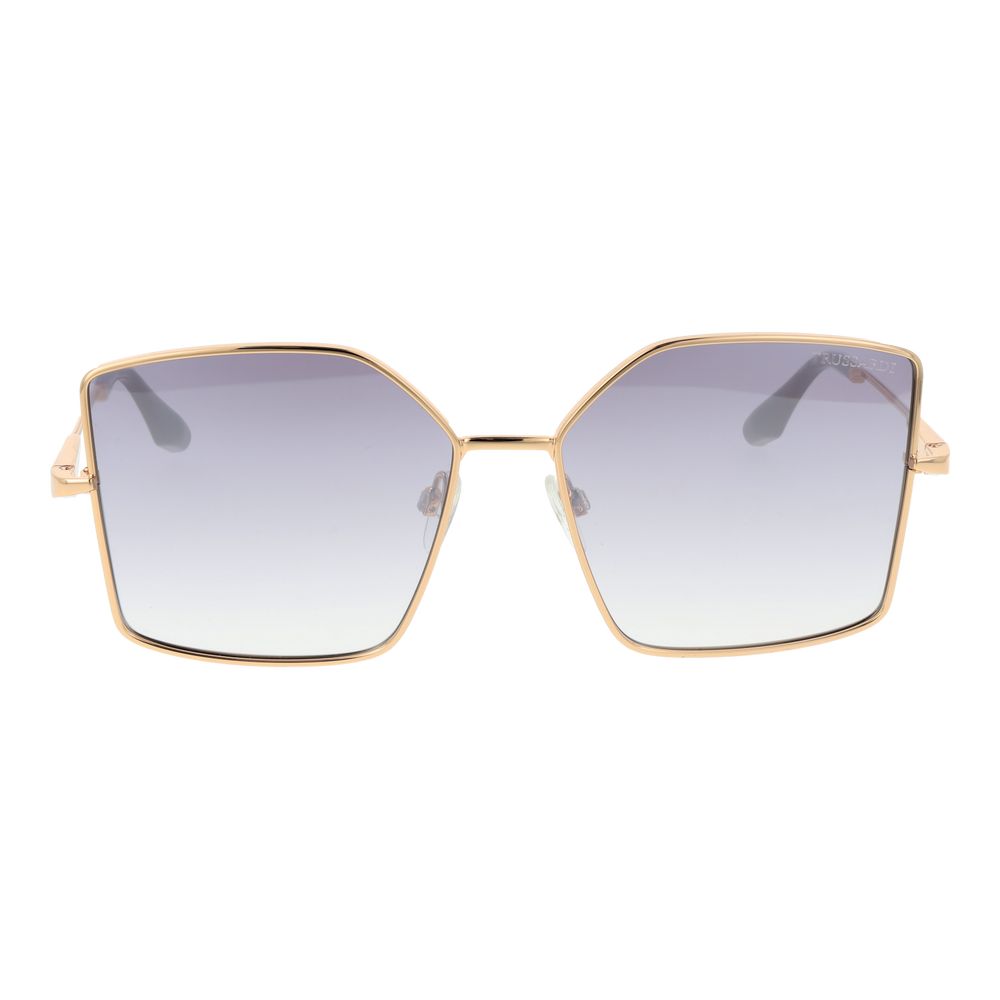 Trussardi Women’s Sunglasses – Gold Butterfly Frame, Purple Gradient Lenses
