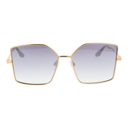 Trussardi Women’s Sunglasses – Gold Butterfly Frame, Purple Gradient Lenses