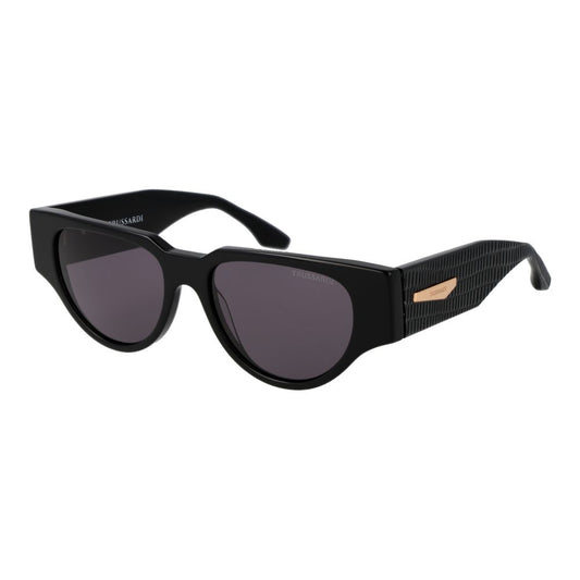 Trussardi Women’s Sunglasses – Black Acetate Frame, Grey Lenses