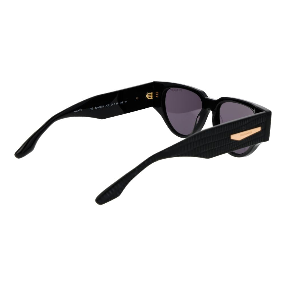 Trussardi Women’s Sunglasses – Black Acetate Frame, Grey Lenses