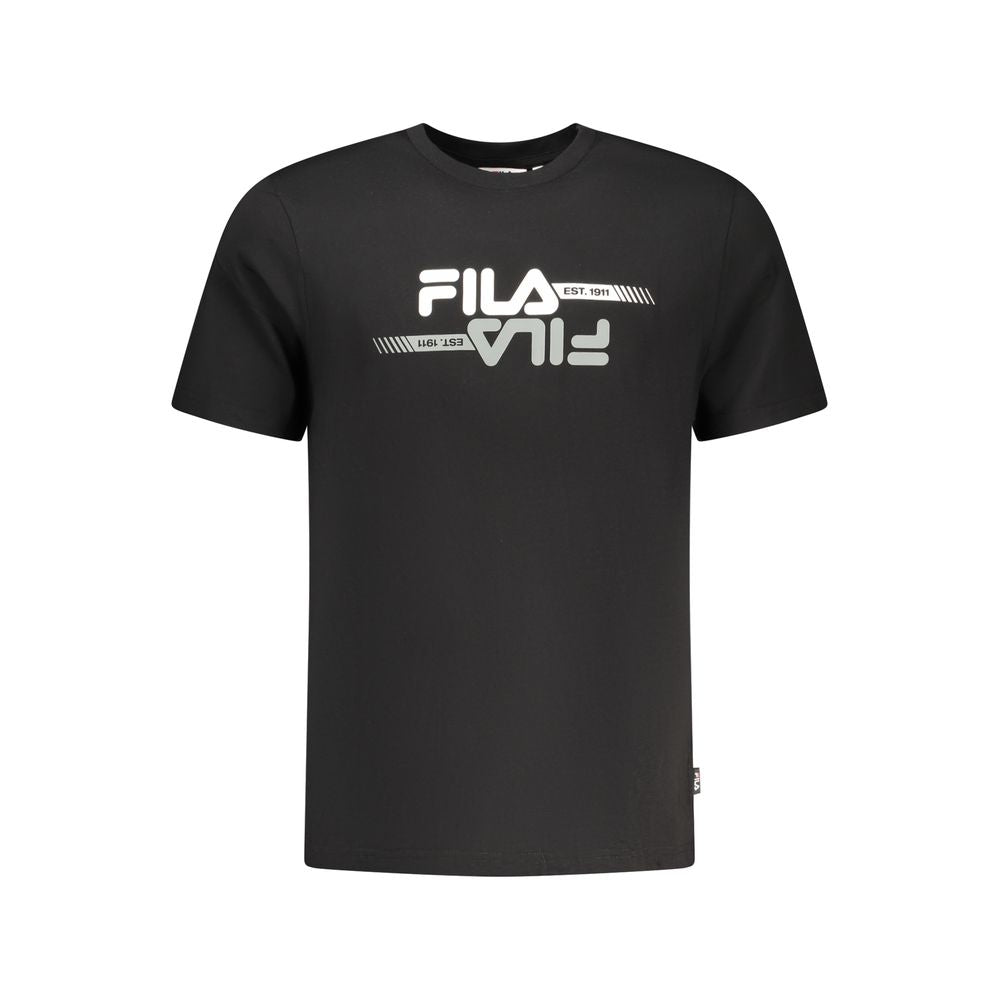 Fila Black Cotton Men T-Shirt - Sustainable Style Statement