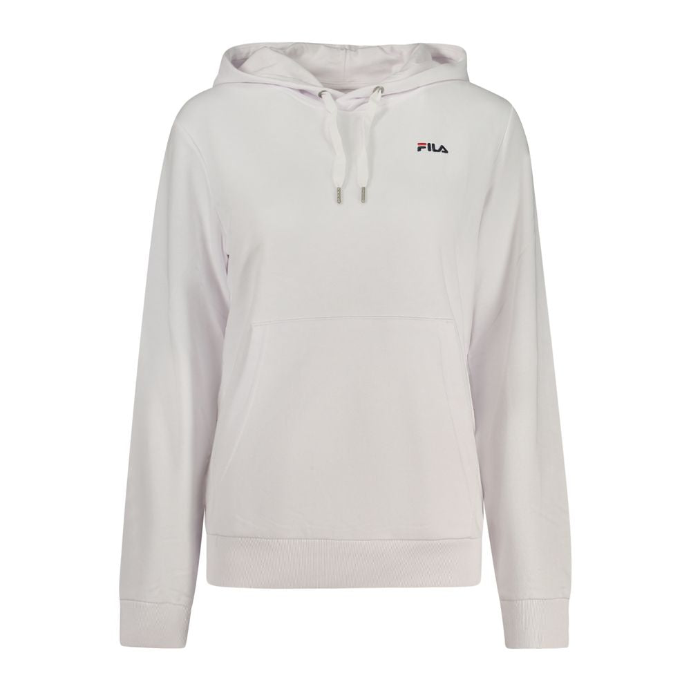 Fila White Cotton Women Sweatshirt - Lierna Hooded Sweatshirt