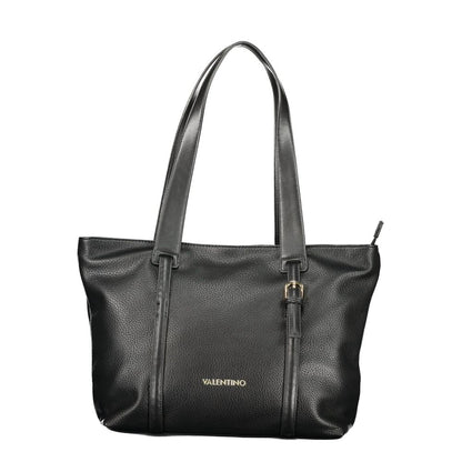 Mario Valentino Nero Leather Shoulder Bag with Elegant Details