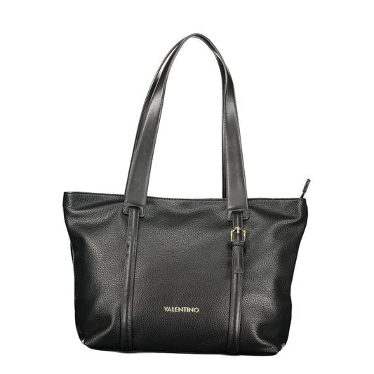Mario Valentino Nero Leather Shoulder Bag with Elegant Details