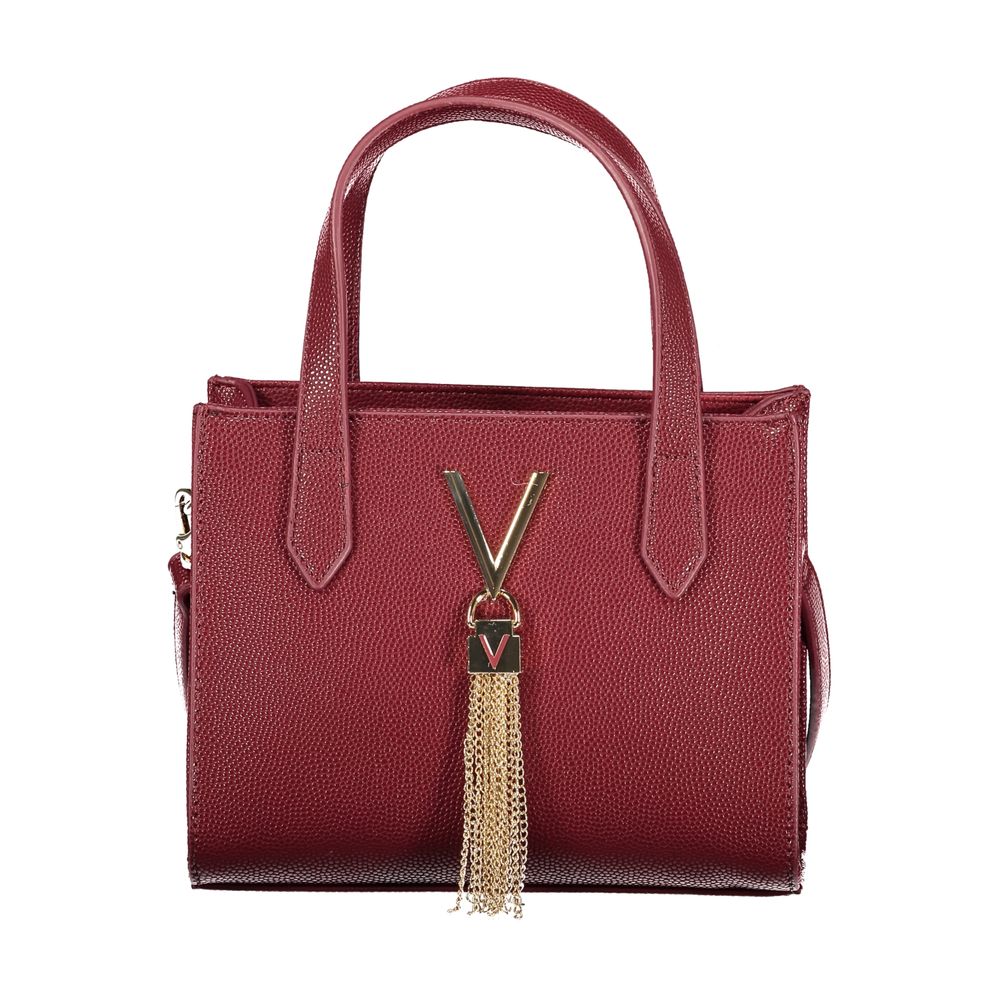Mario Valentino Rosso Leather-Finish Handbag with Iconic Logo