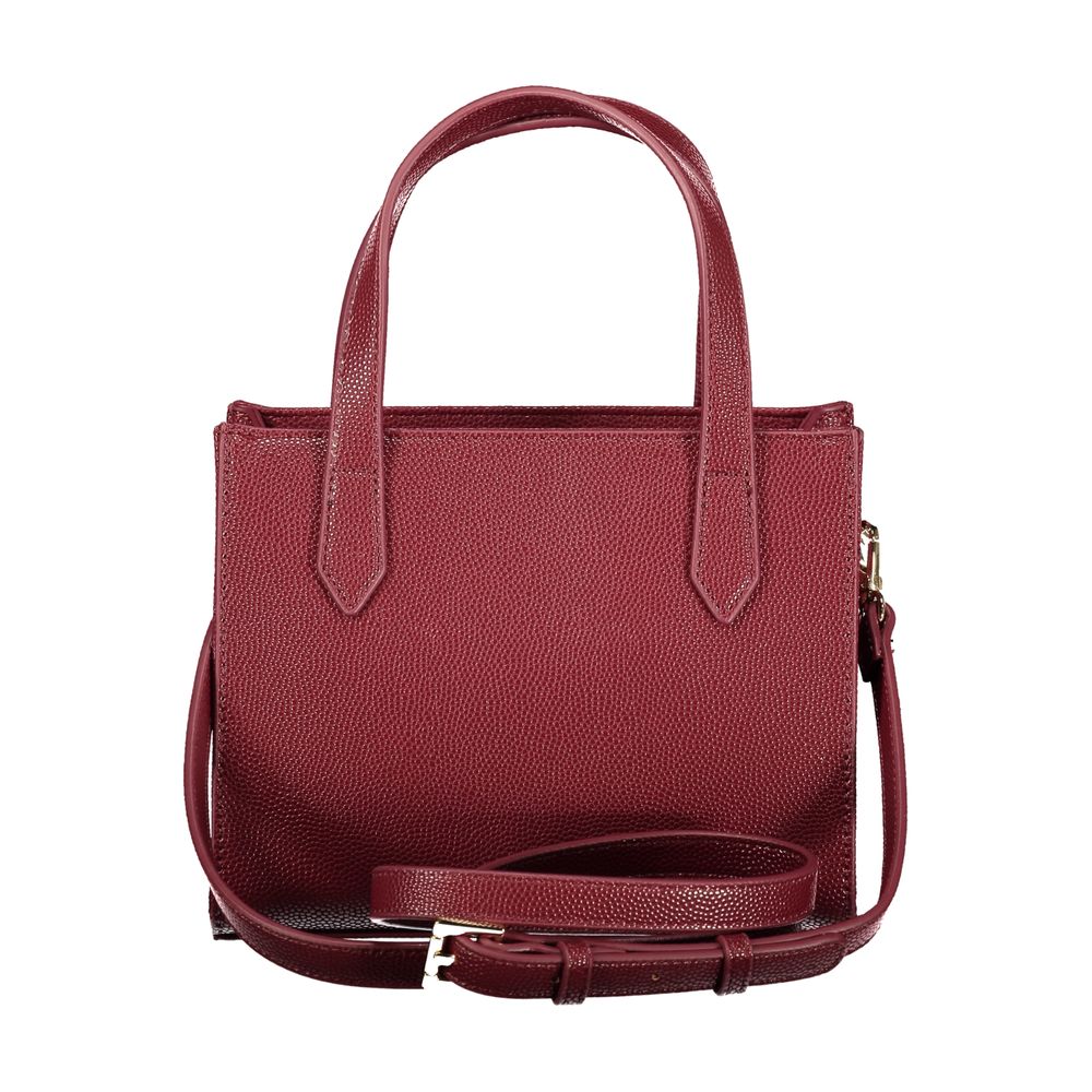 Mario Valentino Rosso Leather-Finish Handbag with Iconic Logo