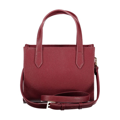 Mario Valentino Rosso Leather-Finish Handbag with Iconic Logo