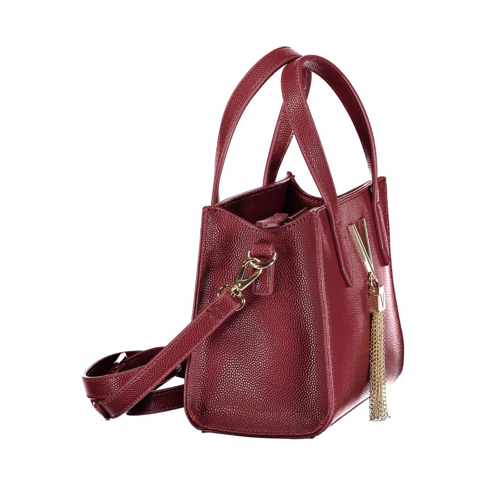Mario Valentino Rosso Leather-Finish Handbag with Iconic Logo