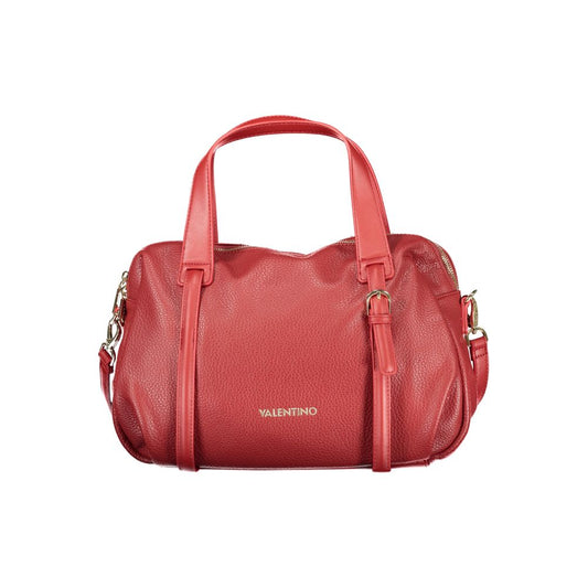 Mario Valentino Red Leather Handbag with Detachable Strap