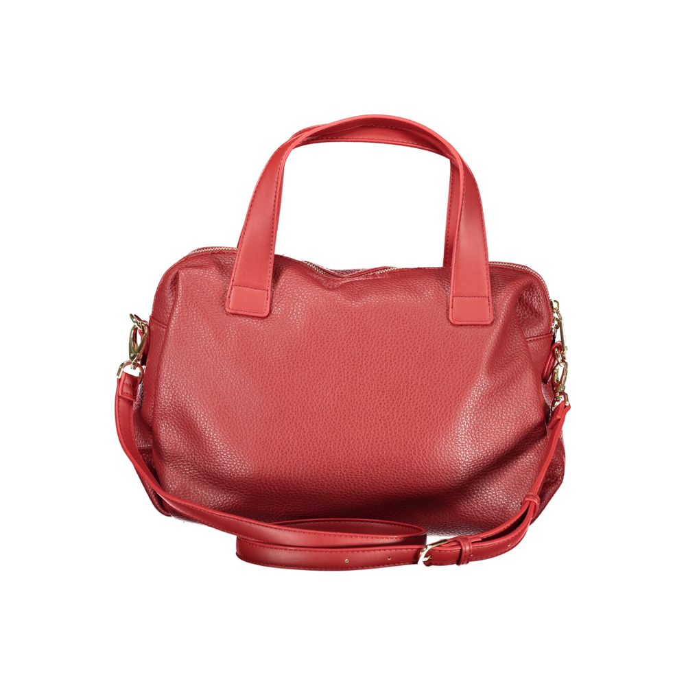 Mario Valentino Red Leather Handbag with Detachable Strap