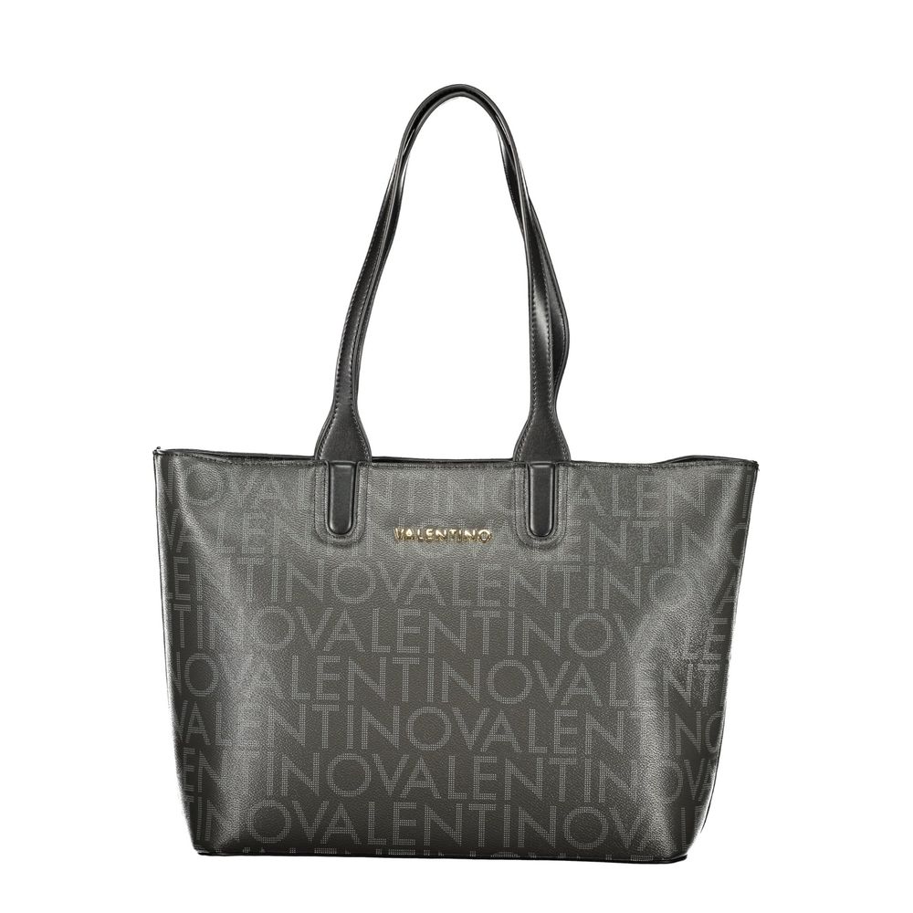 Mario Valentino Nero Leather Handbag with Gold Detailing
