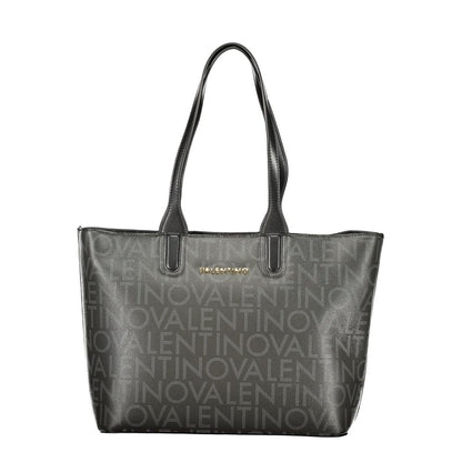 Mario Valentino Nero Leather Handbag with Gold Detailing
