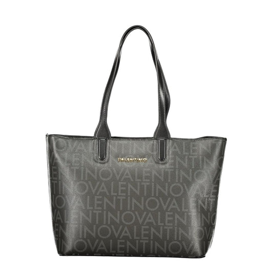 Mario Valentino Nero Leather Handbag with Gold Detailing