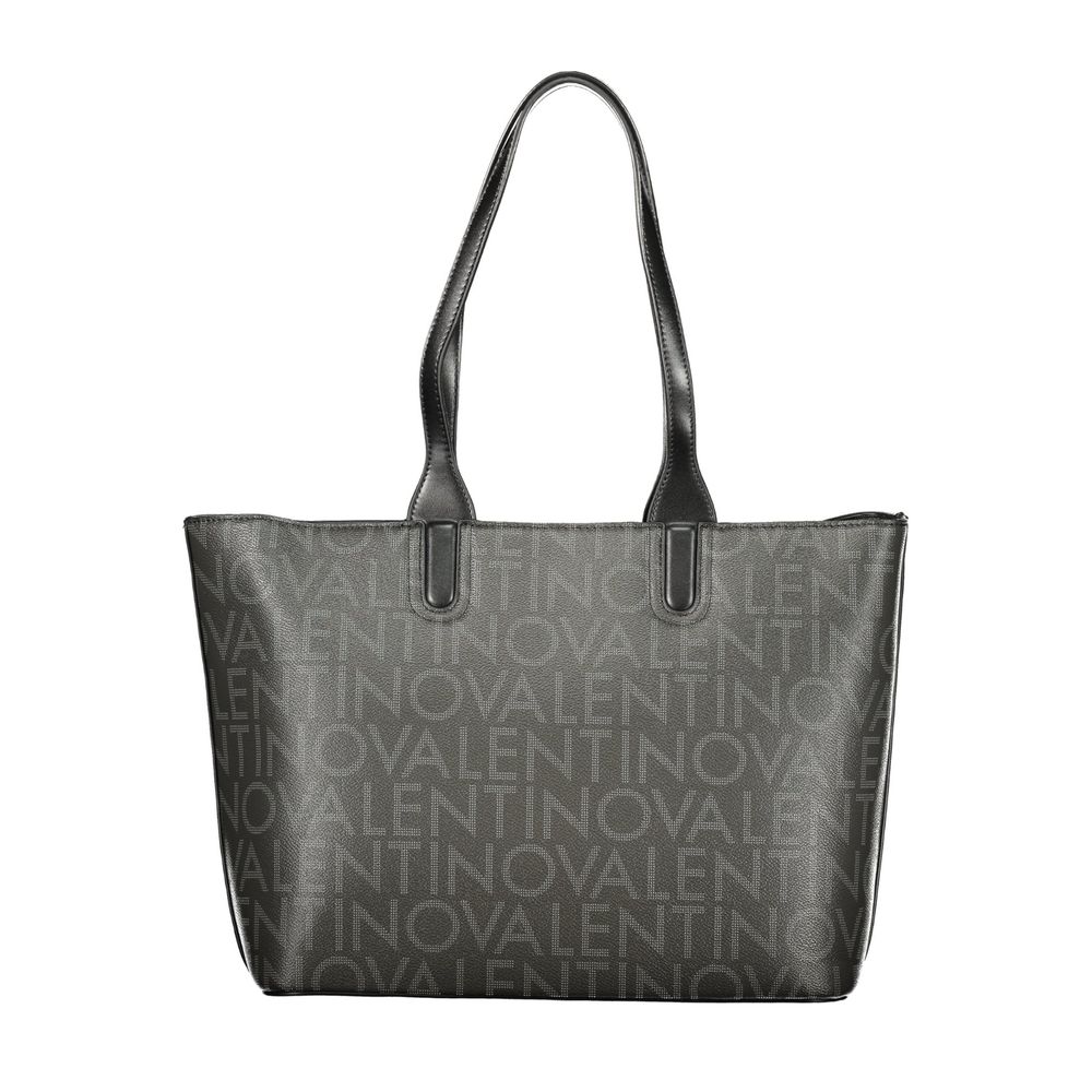 Mario Valentino Nero Leather Handbag with Gold Detailing
