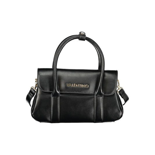 Mario Valentino Nero Leather Tote Handbag with Dual Compartments