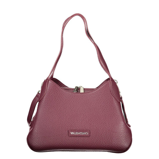 Mario Valentino Rosso Leather-Finish Shoulder Bag with Iconic Logo