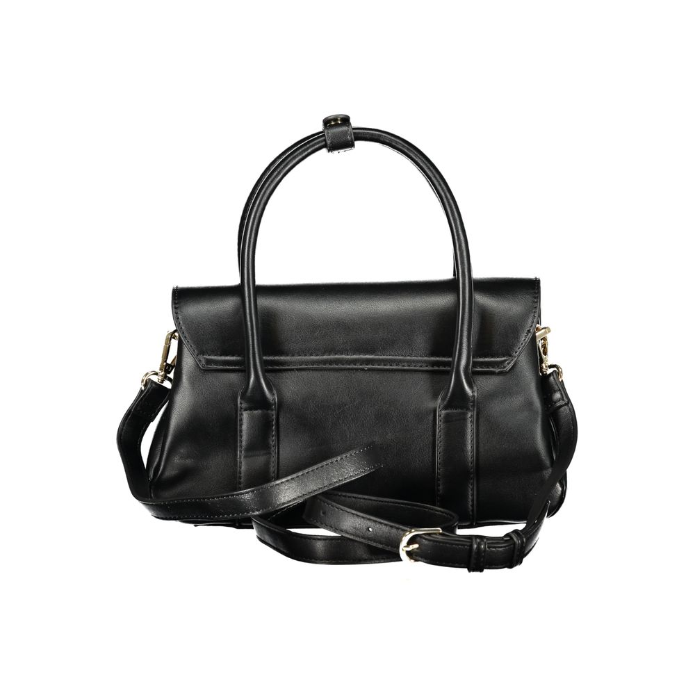 Mario Valentino Nero Leather Tote Handbag with Dual Compartments