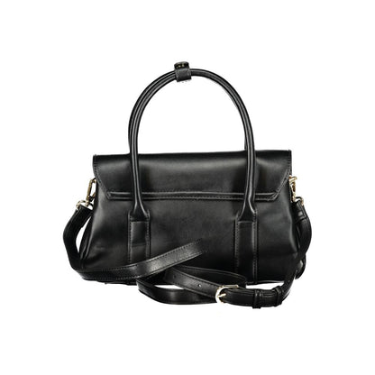 Mario Valentino Nero Leather Tote Handbag with Dual Compartments