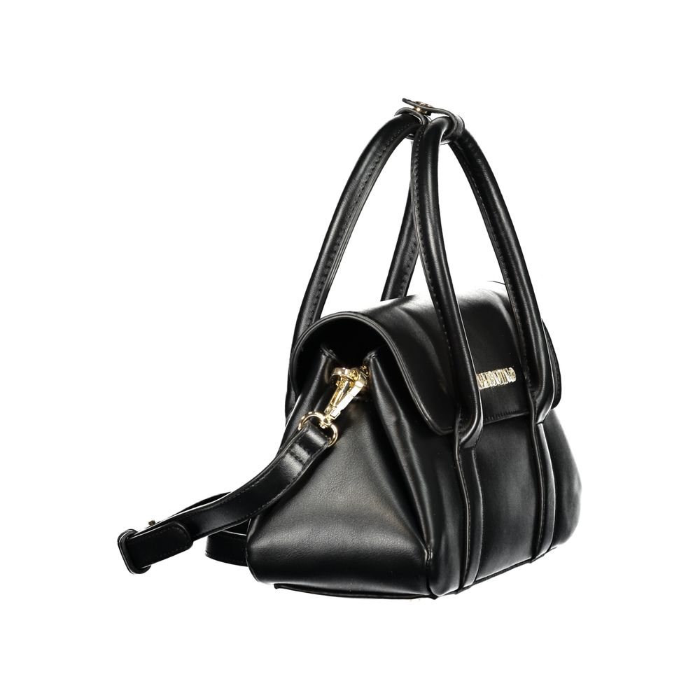 Mario Valentino Nero Leather Tote Handbag with Dual Compartments