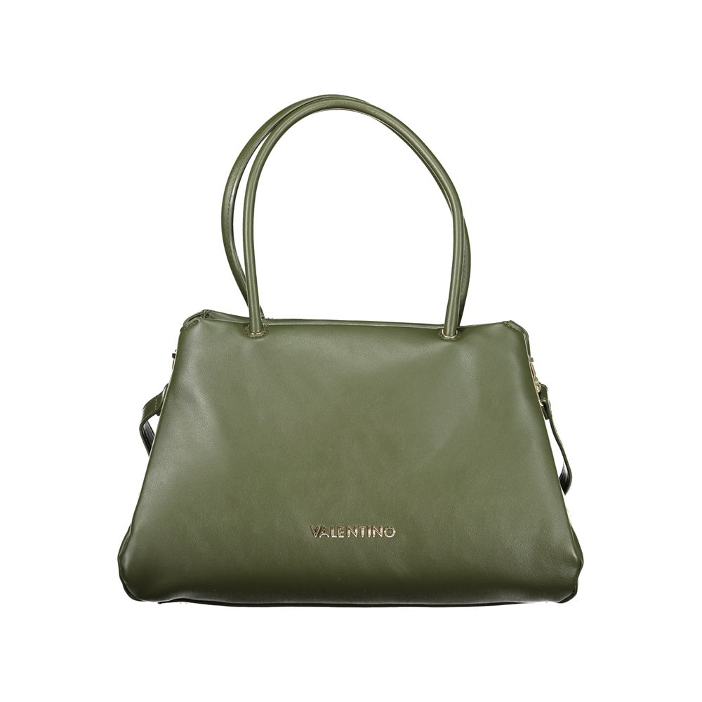 Mario Valentino Verde Leather-Finish Handbag with Dual Handles