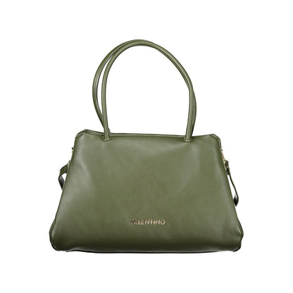 Mario Valentino Verde Leather-Finish Handbag with Dual Handles