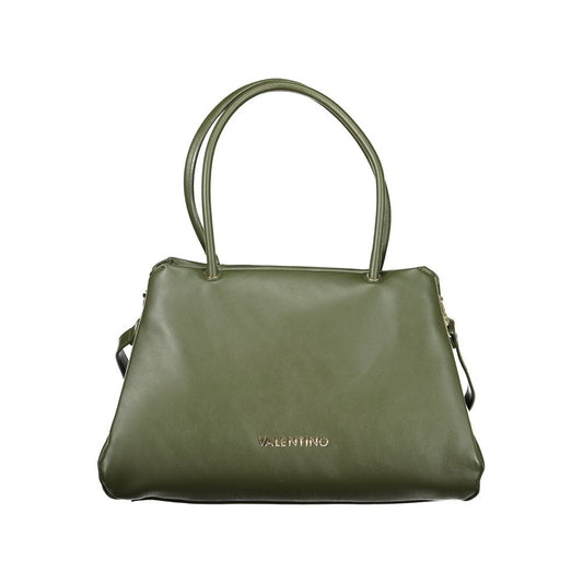 Mario Valentino Verde Leather-Finish Handbag with Dual Handles