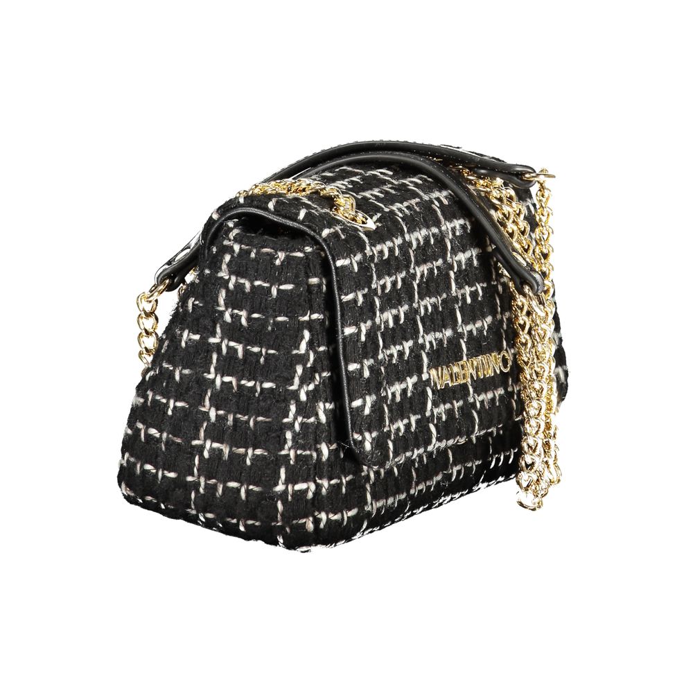 Mario Valentino Black Smooth Leather Handbag with Chain Strap