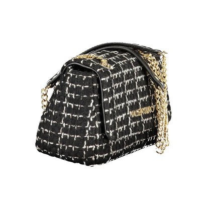 Mario Valentino Black Smooth Leather Handbag with Chain Strap