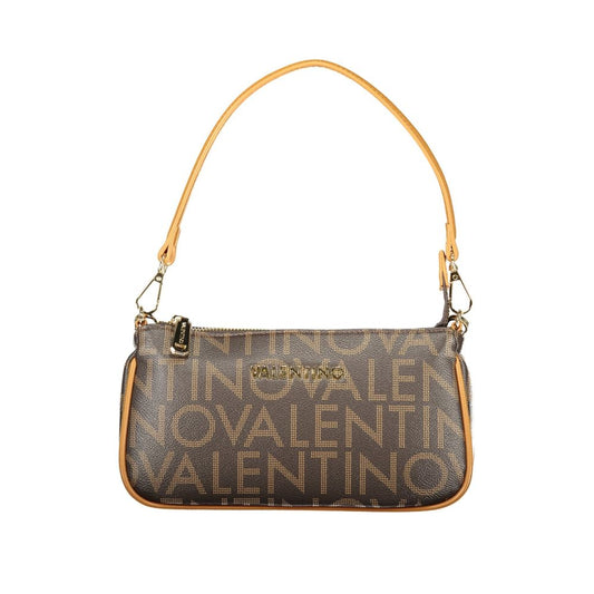 Mario Valentino Marrone Leather-Finish Handbag with Removable Handle