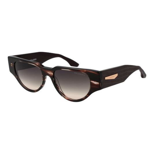 Trussardi Women’s Sunglasses – Brown Rectangle Frame, Grey Gradient Lenses