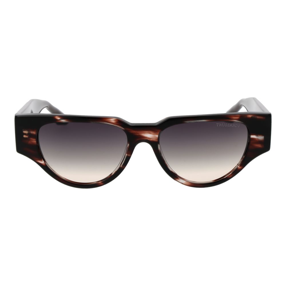 Trussardi Women’s Sunglasses – Brown Rectangle Frame, Grey Gradient Lenses