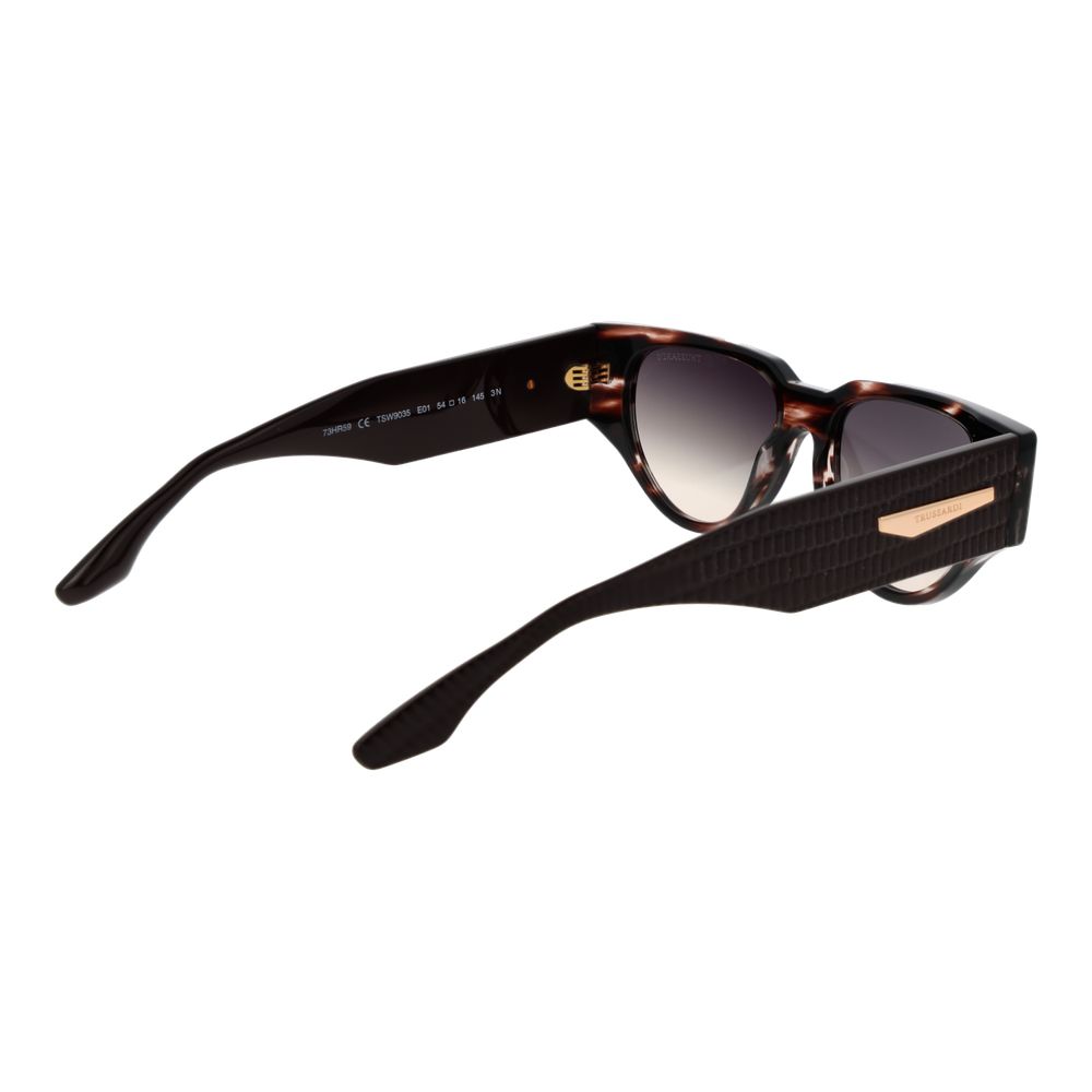 Trussardi Women’s Sunglasses – Brown Rectangle Frame, Grey Gradient Lenses