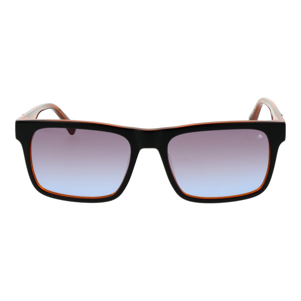 Scotch & Soda Men’s Sunglasses – Black Square Frame, Blue Gradient Lenses