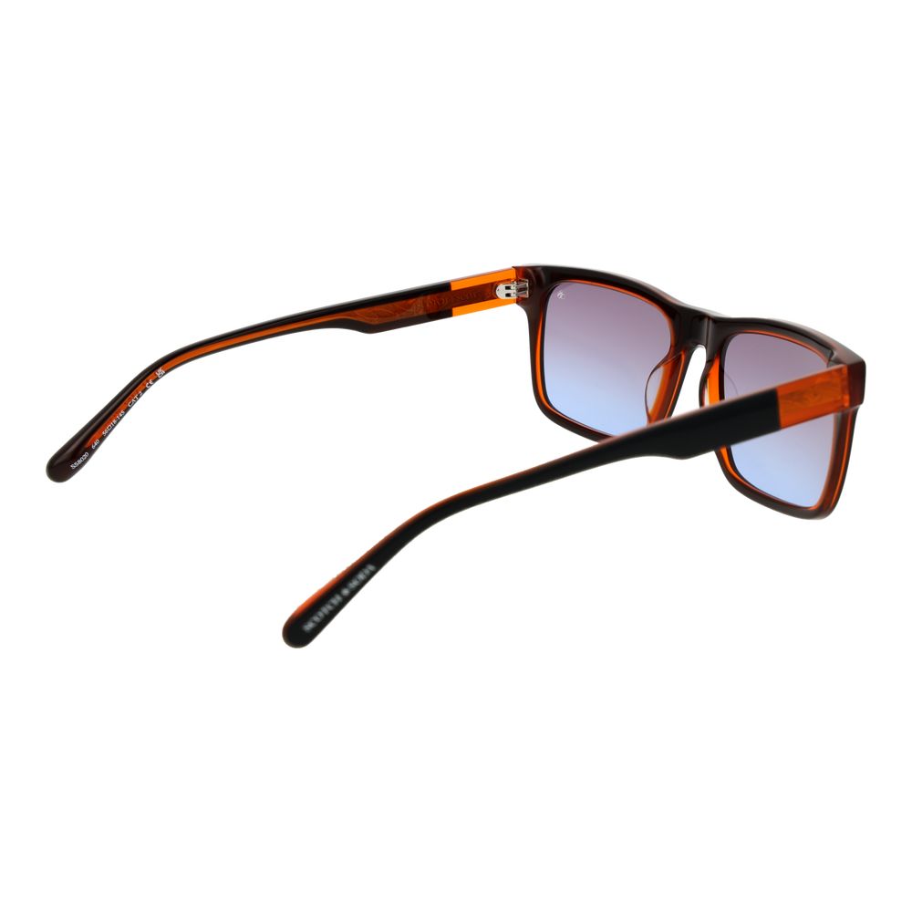 Scotch & Soda Men’s Sunglasses – Black Square Frame, Blue Gradient Lenses