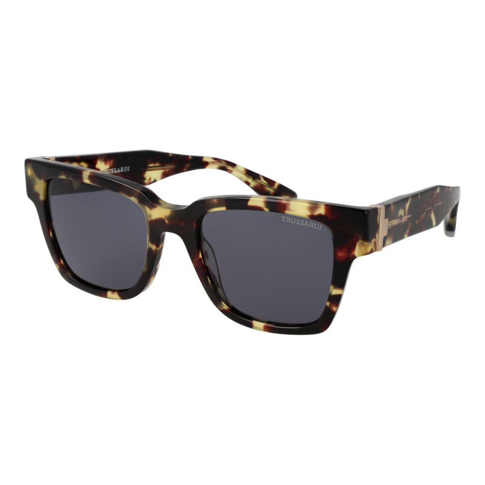 Trussardi Men’s Sunglasses – Brown Square Frame, Grey Lenses