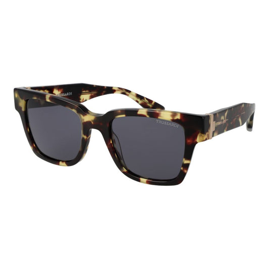 Trussardi Men’s Sunglasses – Brown Square Frame, Grey Lenses