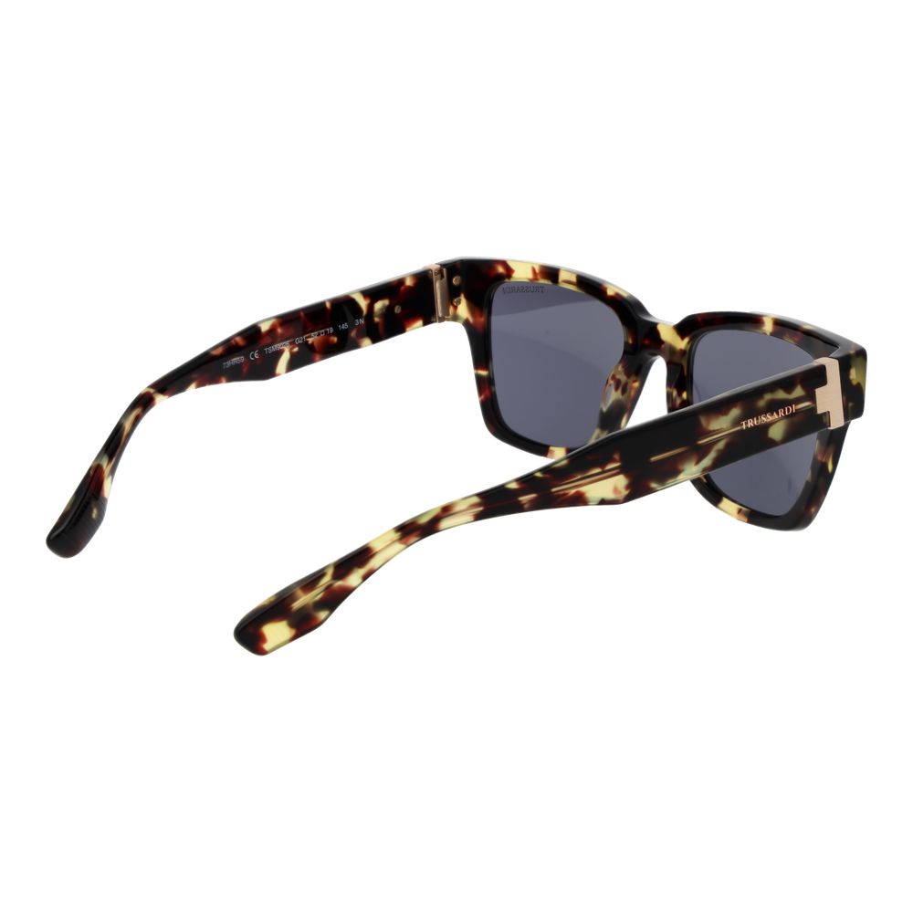 Trussardi Men’s Sunglasses – Brown Square Frame, Grey Lenses