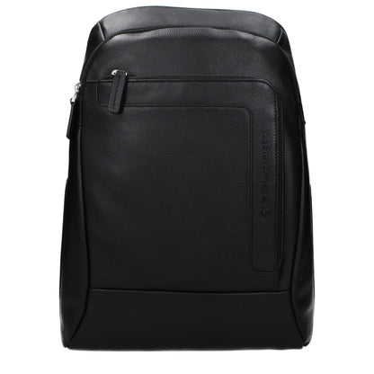 Piquadro Black Leather Backpack - Elegant and Functional Design