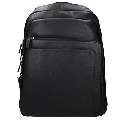 Piquadro Black Leather Backpack - Stylish and Functional