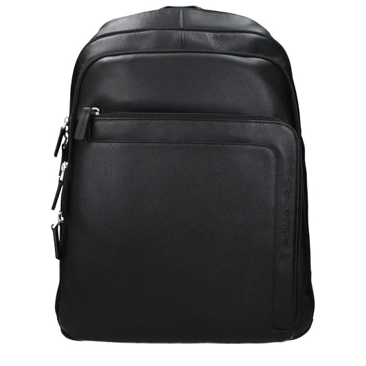 Piquadro Black Leather Backpack - Stylish and Functional