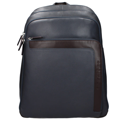 Piquadro Gray Leather Backpack - Stylish and Functional