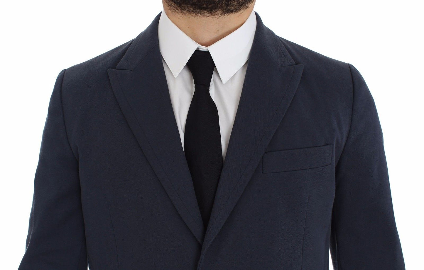  - Elegant Blue Cotton Stretch Blazer Jacket