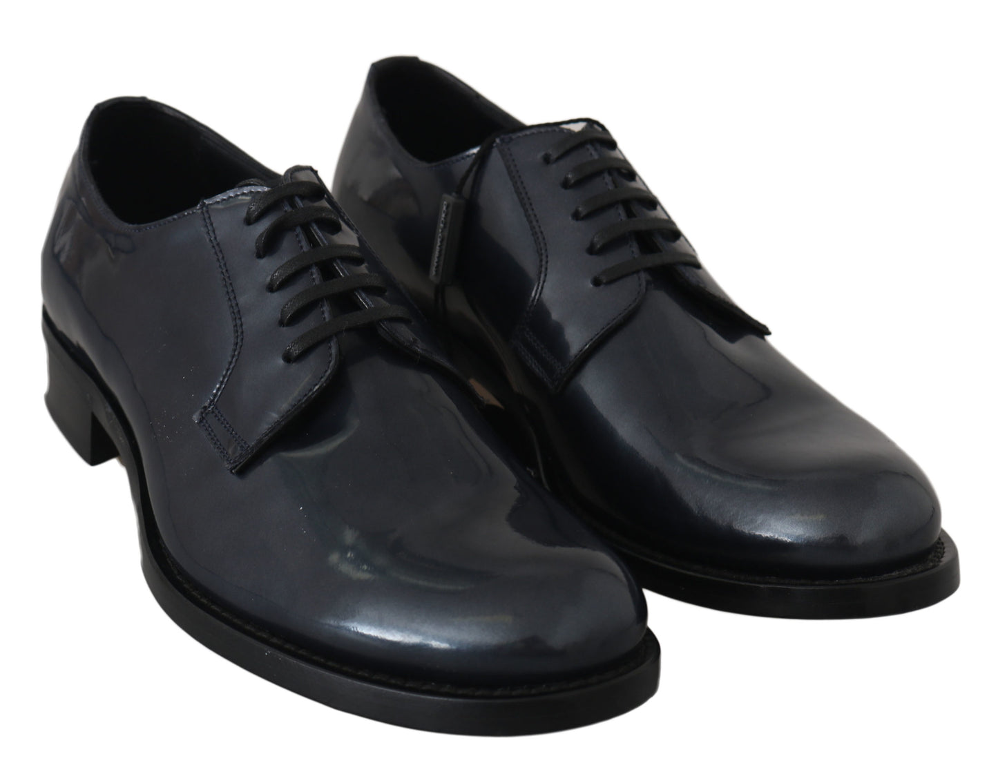  - Elegant Blue Leather Derby Dress Shoes