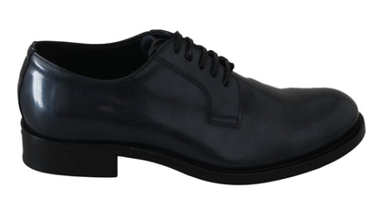  - Elegant Blue Leather Derby Dress Shoes