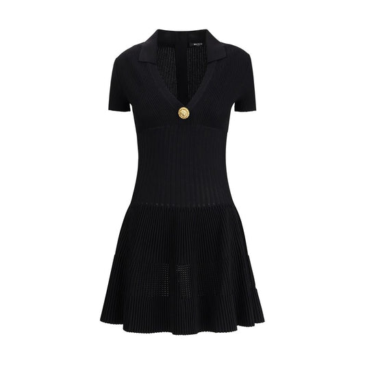 Balmain Black Viscose Casual Dress - Effortless Elegance
